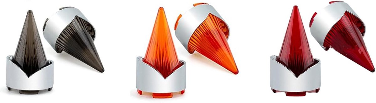 ZYTC 3 1/4" Motorcycle Turn Signal Cover Galvanized Outer Ring Indicator Turn Signal Lens Covers Caps for Harley - ShopVlot