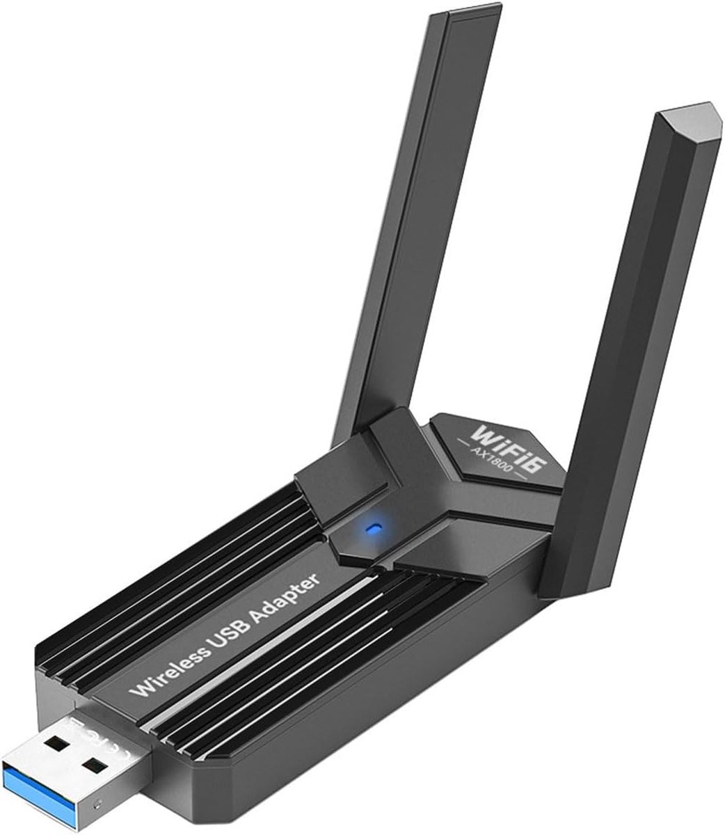 WLAN Adapter AX1800 Mbit/s, WiFi 6 USB stick - 1800 Mbps, Free Driver, Dual Band, WPA3, MU-MIMO, USB-adapter - ShopVlot