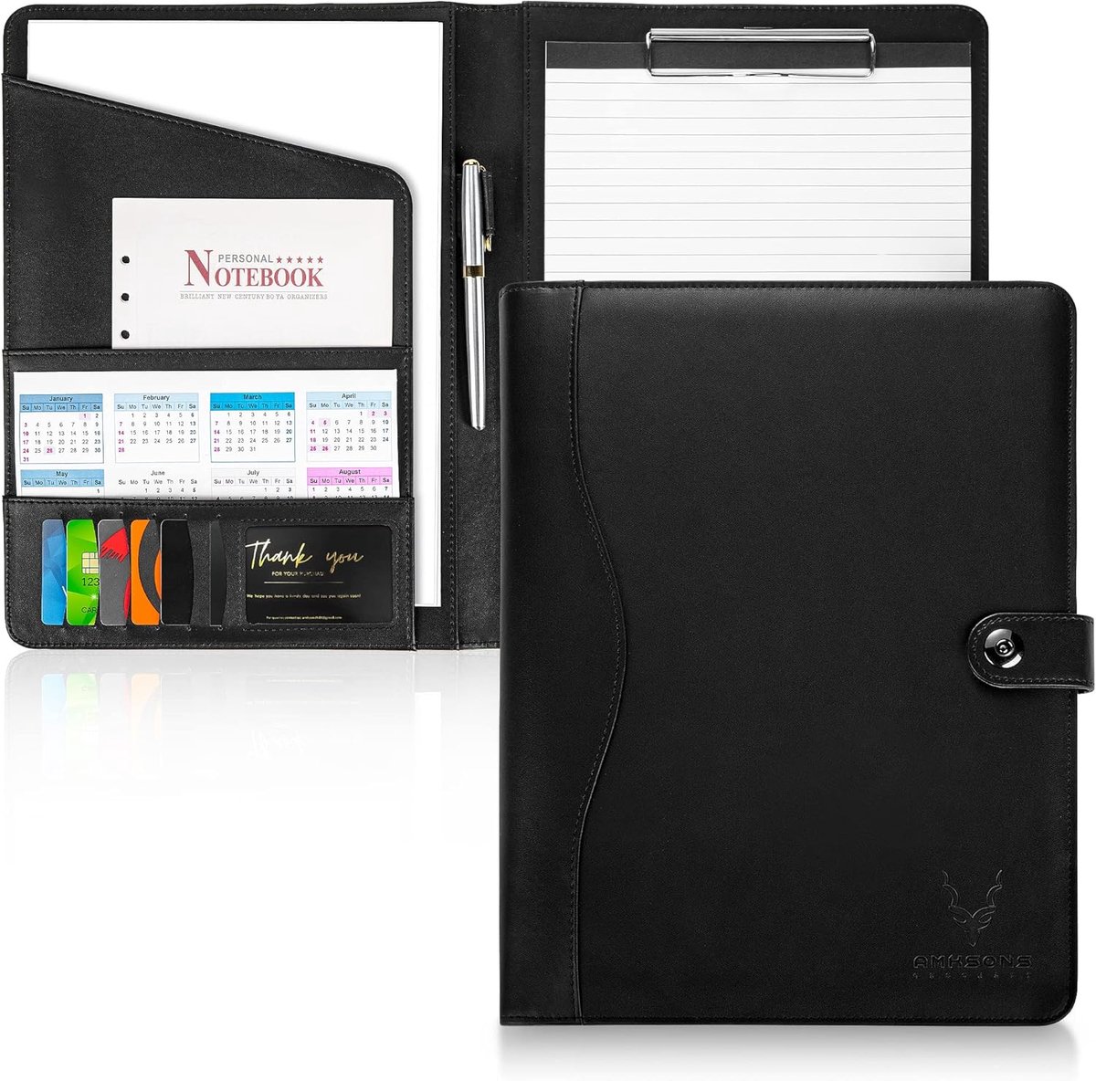 AMKSONS A4 Writing Case Black - Business Pack of 5 - Ideal for Large Customers - ShopVlot