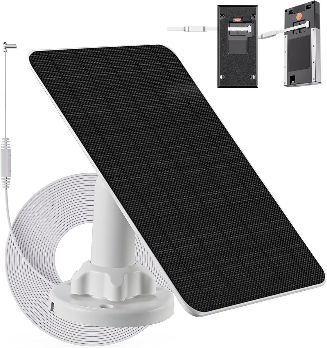 3W solar panel with built-in 4000mAh battery, USB-C port, IP65, 13.2ft charging cable, perfect compatibility with Ring - ShopVlot