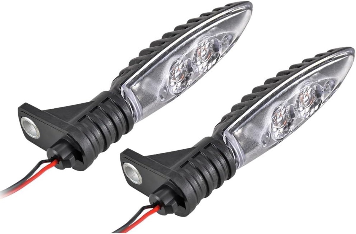 1 Pair Motorcycle LED Headlights Amber for F650GS F800G F800R F800ST HP2 Sport K1300R R1200GS Transparent Lens - ShopVlot