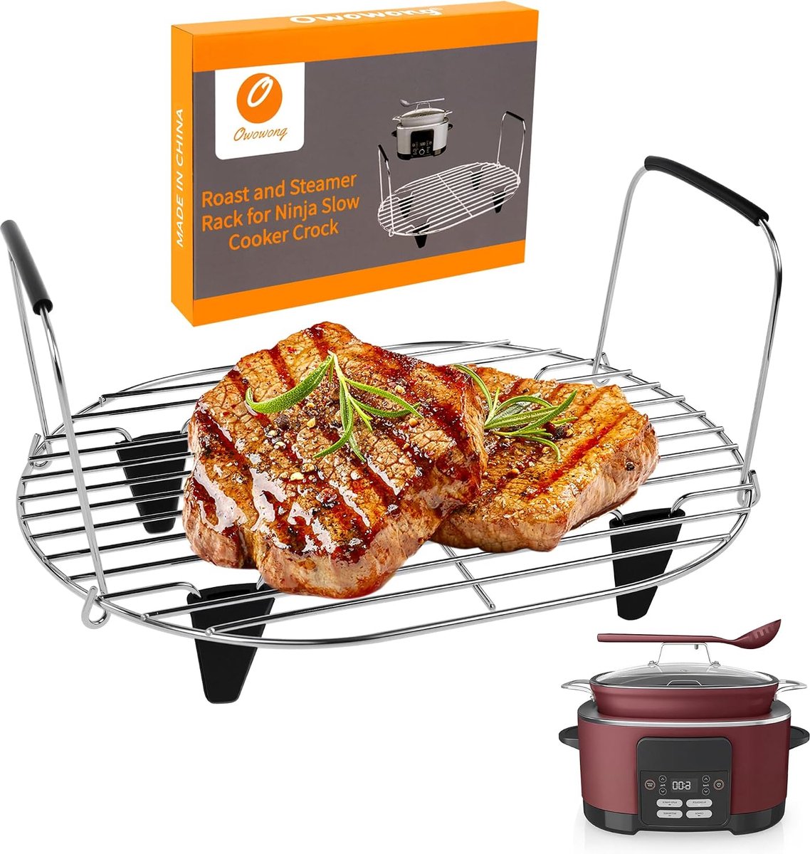 Roast and steamer rack compatible with Ninja Foodi Possible Cooker Pro 8.5Qt MC1000, MC1001, MC1010 Slow Cooker - ShopVlot