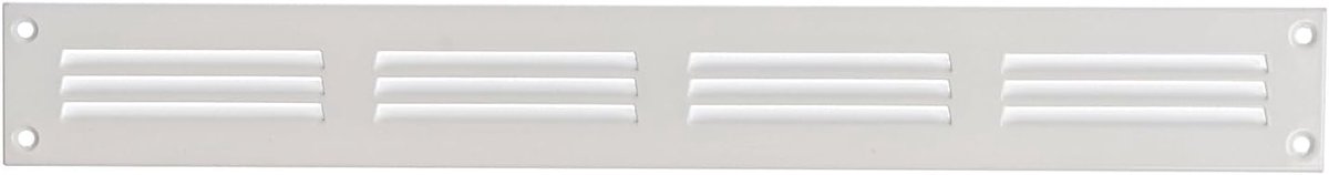 White ventilation grille, 400 x 50 mm, metal, exhaust air vent, ventilation with insect mesh, exhaust air vent - ShopVlot