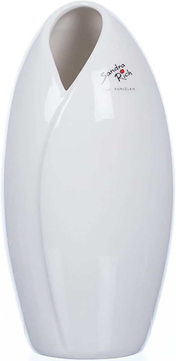 Sandra Rich Amaryllis porcelain vase - white - 15x15x22 cm - porcelain - ShopVlot
