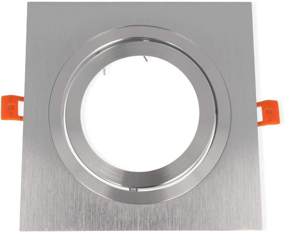 Recessed Spotlight, Square, Tiltable, AR111, Brushed Aluminium - ShopVlot
