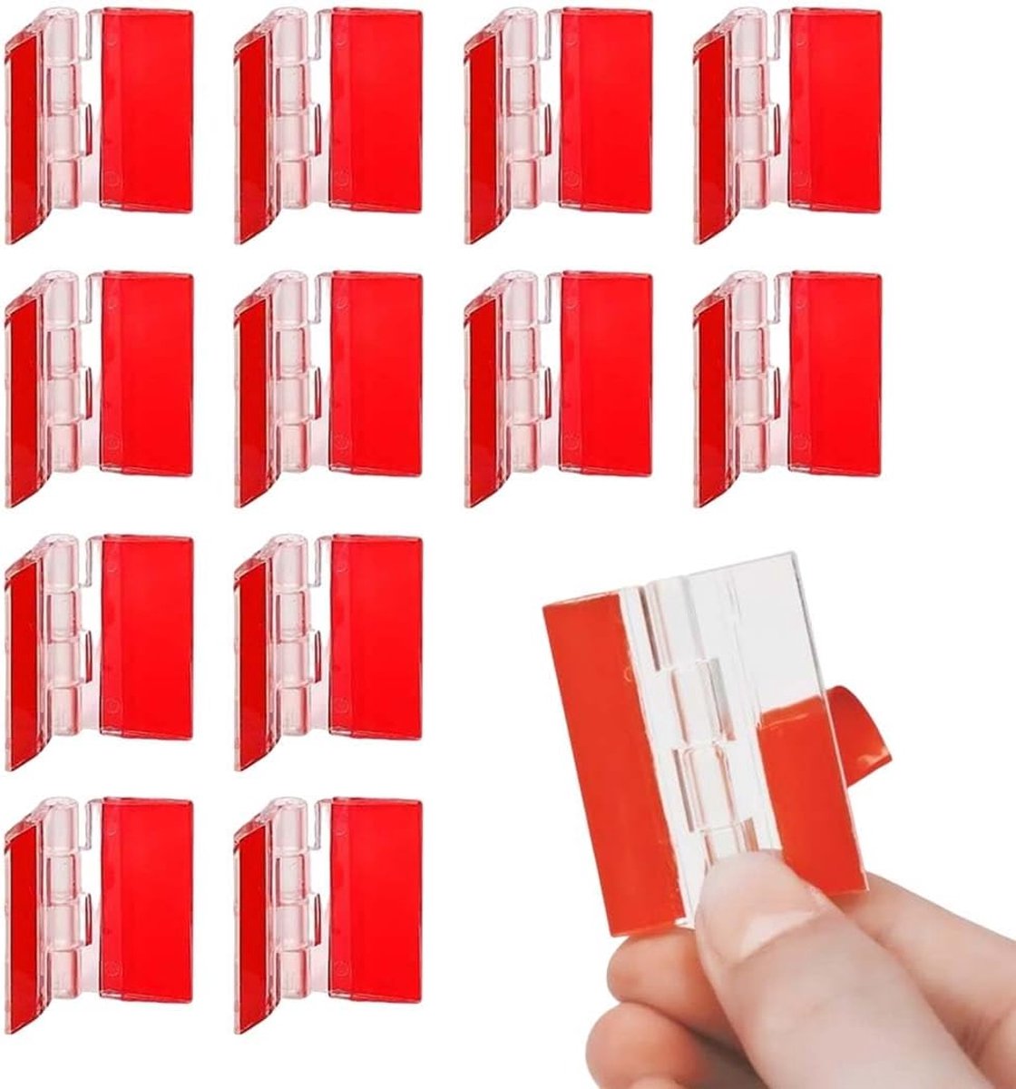 Pack of 12 Transparent Acrylic Hinges Adhesive Hinges Acrylic Transparent Small Piano Hinges Plastic Self Adhesive - ShopVlot