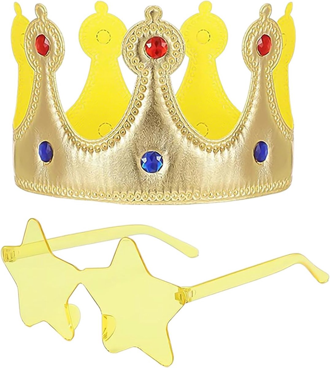 1 x crown strap, star glasses, children's birthday hat, costume shooting, creative costume dress, birthday party - ShopVlot