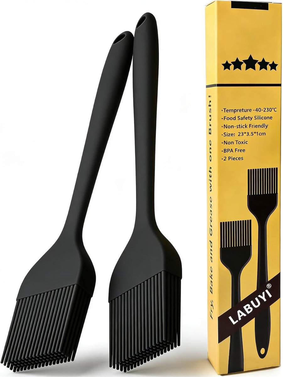 2 x 21 cm Silicone Brushes for Kitchen Baking Brush Silicone - ShopVlot