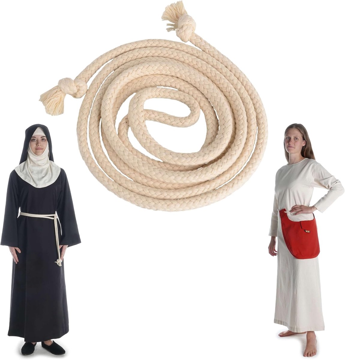 Medieval women's belt knitted beige Viking tallia belt model: Urian - ShopVlot