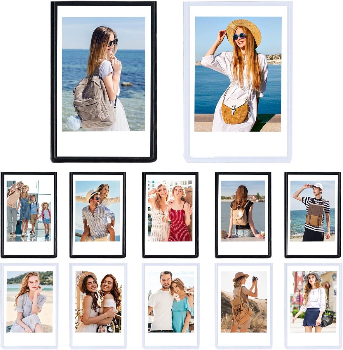 Pack of 10 Magnetic Photo Frames for Refrigerator, 9.5 x 5.5 cm, for Refrigerator and Family Gifts - ShopVlot