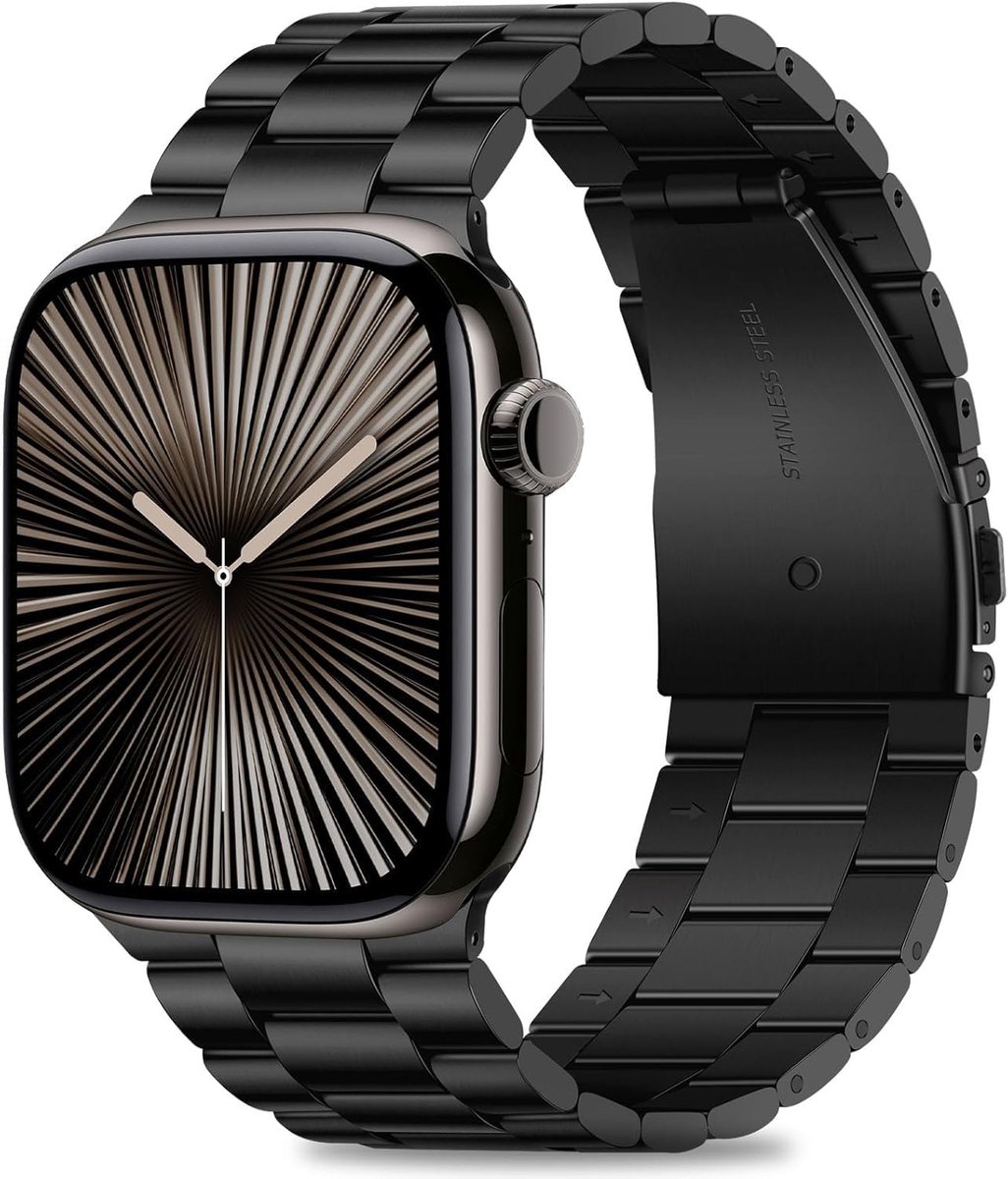 HITZEE Compatibel met Apple Watch armband 49 mm 46 mm 45 mm 44 mm 42 mm 41 mm 40 mm 38 mm, horlogeband roestvrij staal - ShopVlot