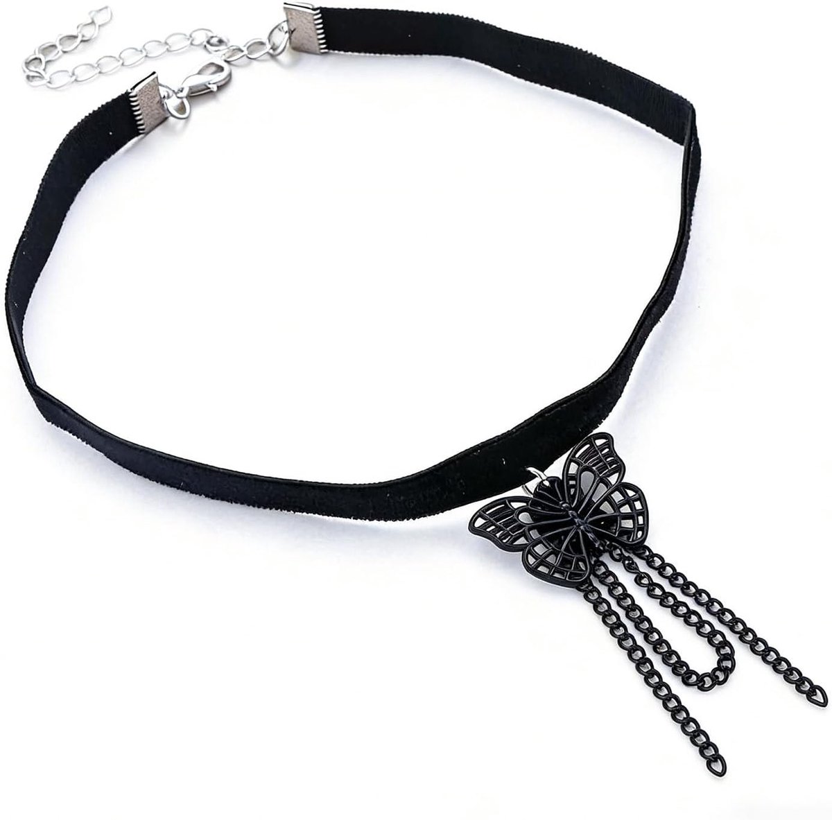 Vintage Black Butterfly Suede Choker Necklaces Velvet Wide Black Necklaces Filigree Necklaces for Collar Butterfly - ShopVlot