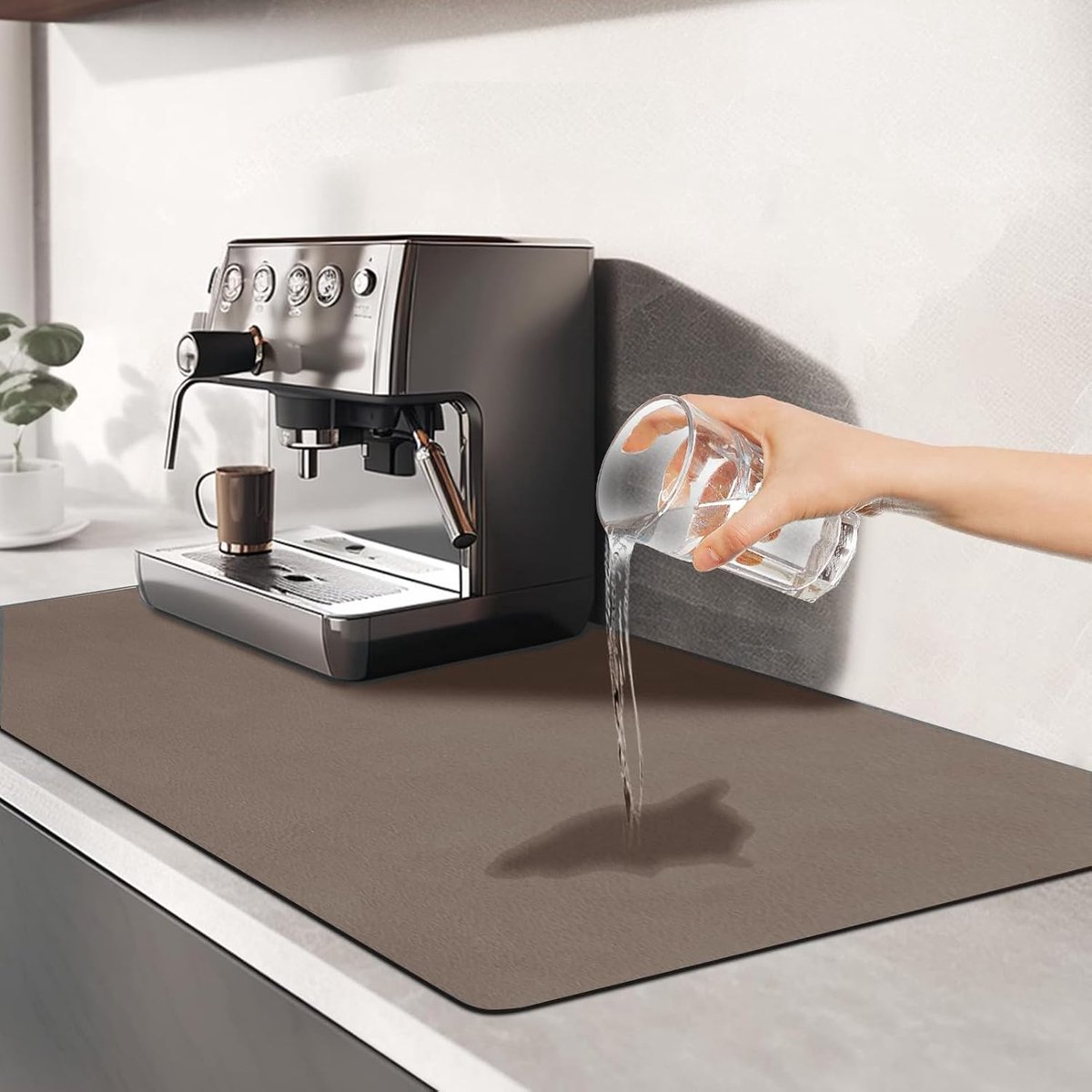 Draining Mat, Absorbent Drying Mat, 60 x 40 cm, Quick-Drying, Leakage Mat, Tableware, Non-Slip for Coffee Maker - ShopVlot