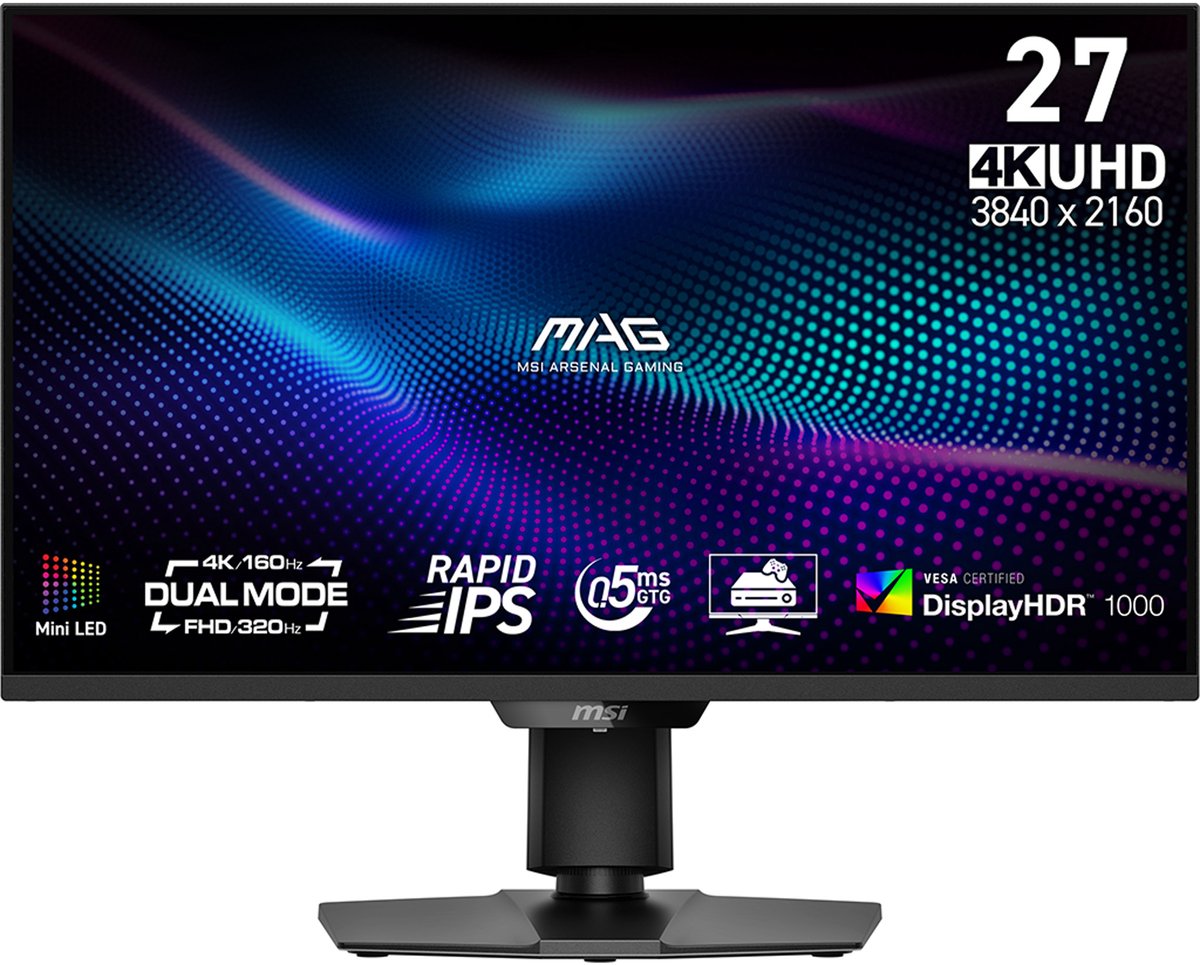 MSI MAG 274UPDF E16M computer monitor 68,6 cm (27") 3840 x 2160 Pixels 4K Ultra HD LED Zwart