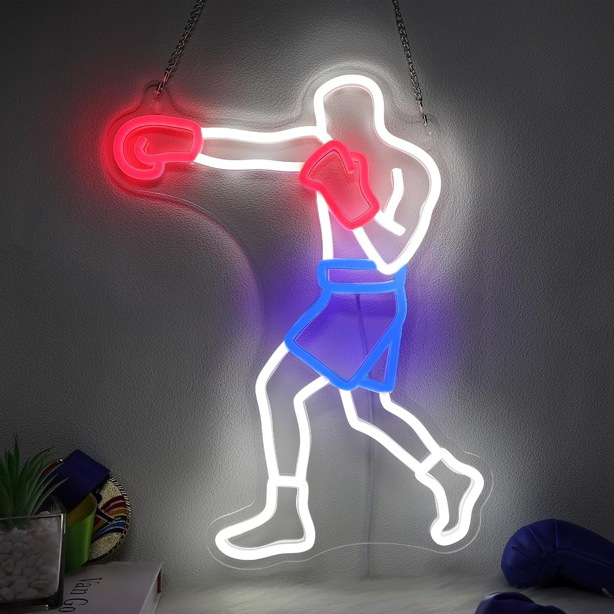 Neon bord boksen - krachtige bokser - USB aangedreven licht - ideaal voor boksliefhebbers - ShopVlot