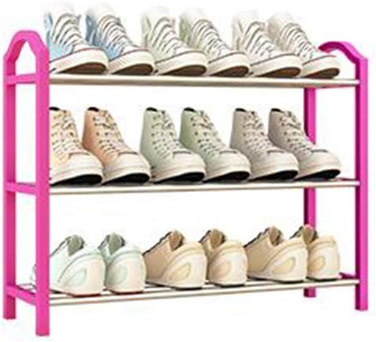 Schoenenrek 3-laags - Opbergkast voor 9 paar schoenen - Duurzaam staal - Perfect voor sport- en formele schoenen - ShopVlot