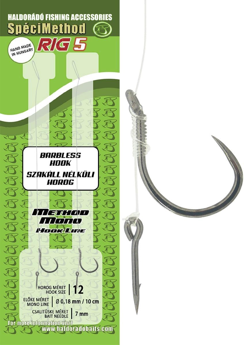 Hengelsport rig met haak maat 12 - 0.18mm lijn - barbless haak - ideaal voor method feeders - ShopVlot