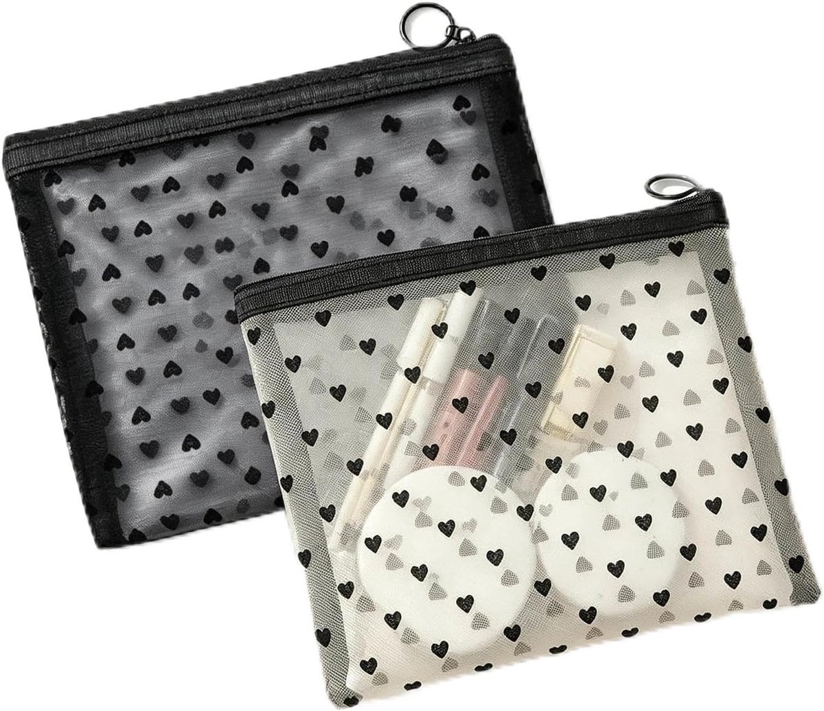 make-uptas set 2 stuks - ademende nettas - waterdicht materiaal - ideaal voor reizen - ShopVlot