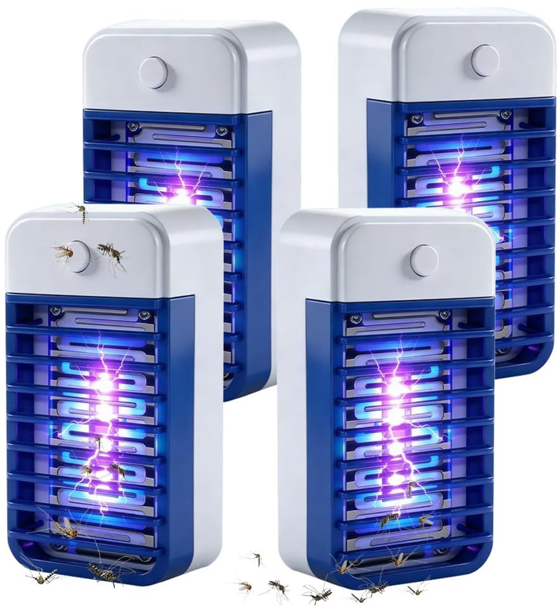 Muggenlamp elektrische insectenverdelger - 4 stuks - stopcontact - muggenbescherming voor slaapkamer en keuken - ShopVlot