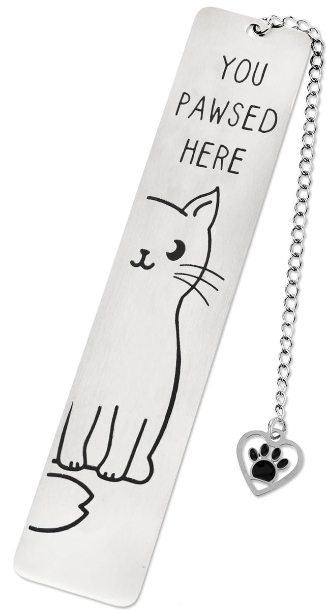 Solidchoice - Roestvrijstalen Kat Boekenlegger, Perfect Cadeau voor Boekenliefhebbers