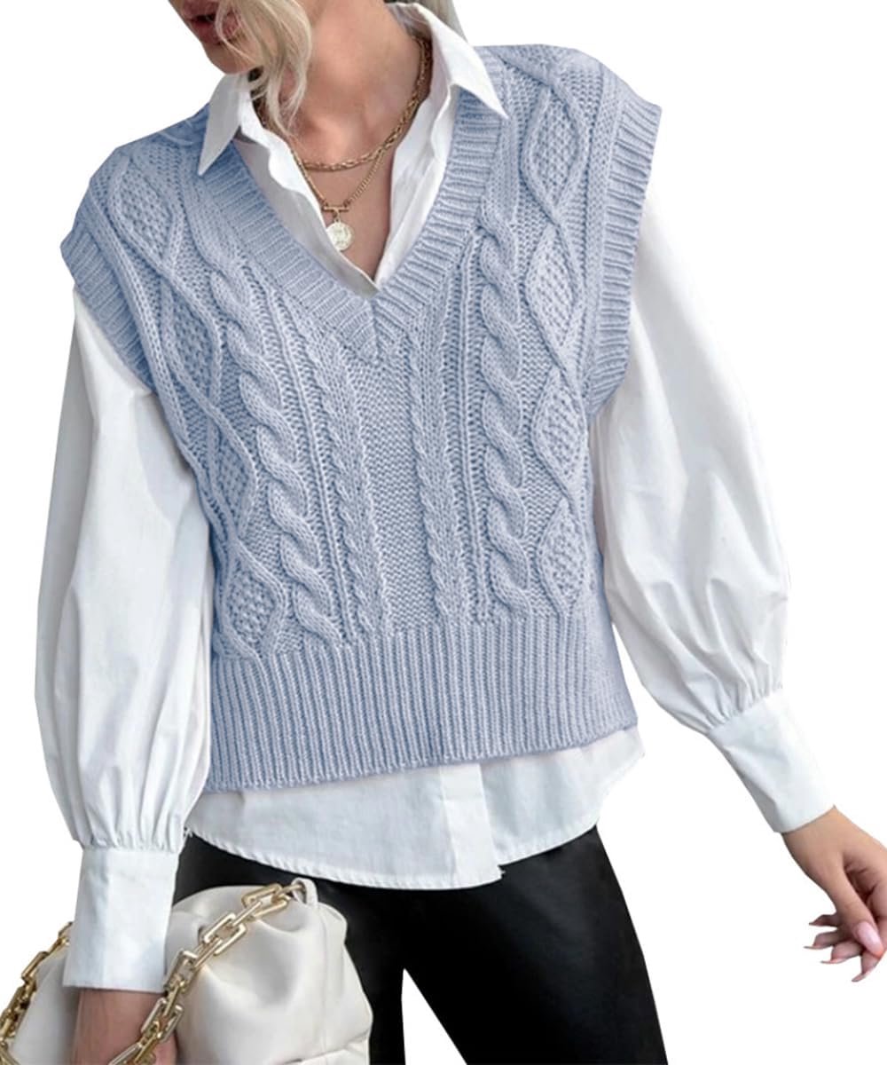 Pullunder dames mouwloos V-hals - gebreid basis tanktop - ideaal voor zakelijke casual stijl - ShopVlot
