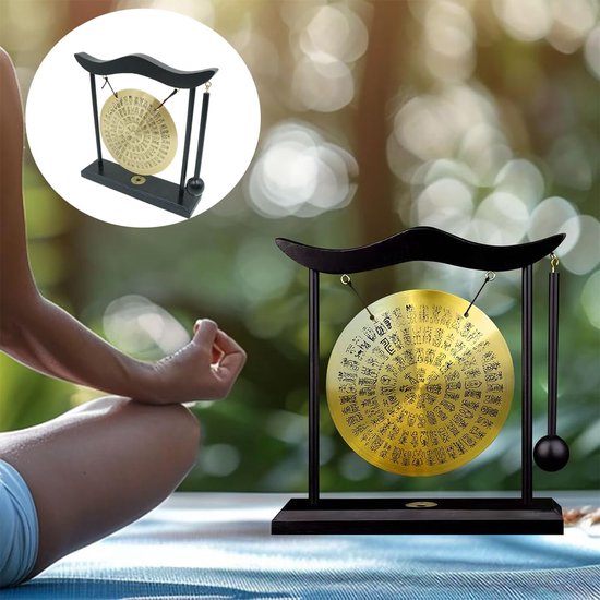 Feng Shui gong 20 cm - messing tafelgong - rustgevend geluid - perfect voor meditatie - ShopVlot — afbeelding 4