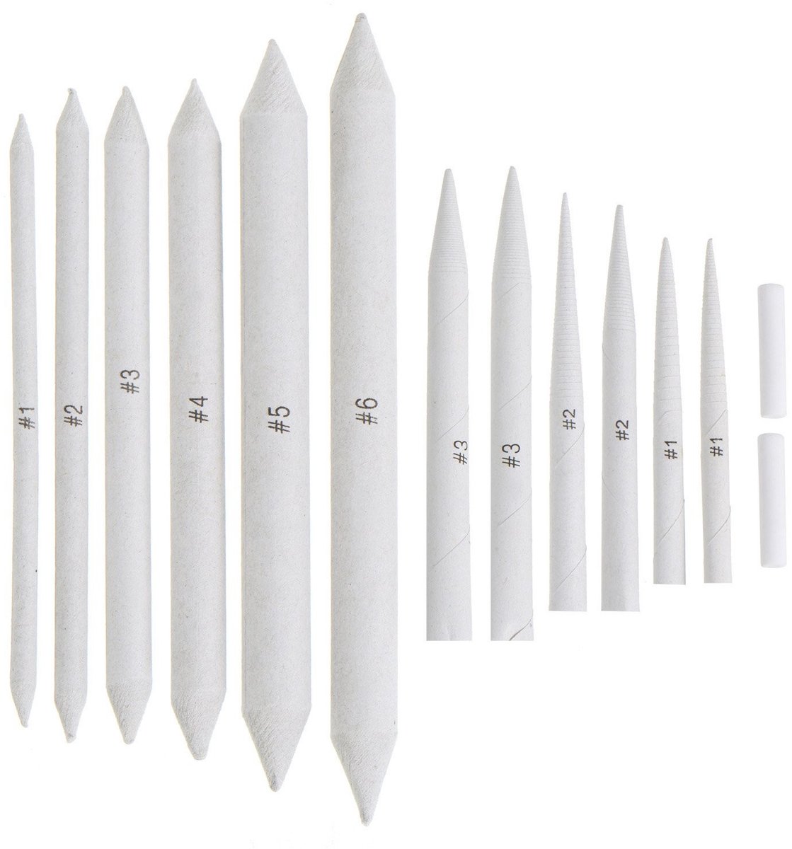 Solidchoice - Set van 12 Teken- en Mengstokken met Witte Gum