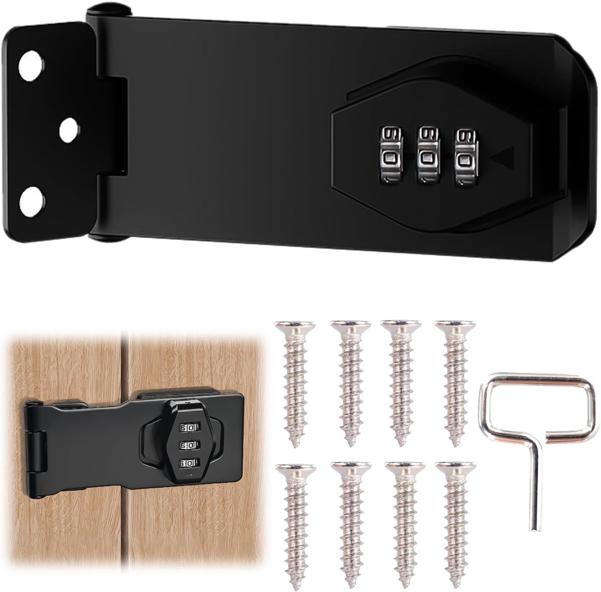 Deurslot 4 inch - 3-cijferige code - robuuste zinklegering - maximale beveiliging voor buiten - ShopVlot