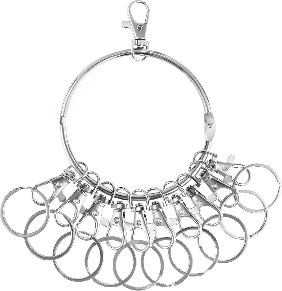 Sleutelhanger met afneembare metalen ringen - robuust ontwerp - meerdere haken - praktische sleutelorganizer - ShopVlot