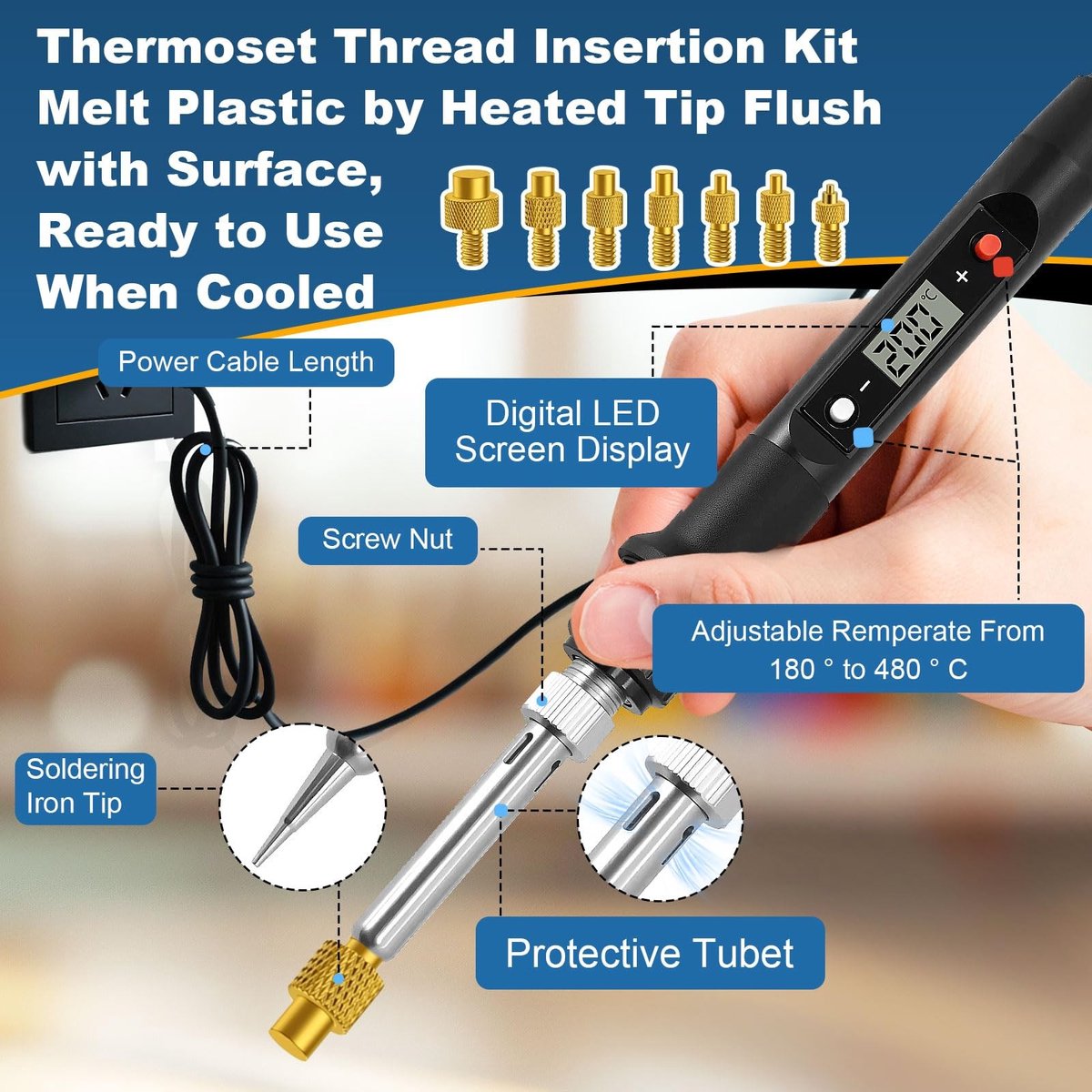 Solidchoice - Soldering Iron Set met LED Display en Instelbare Temperatuur