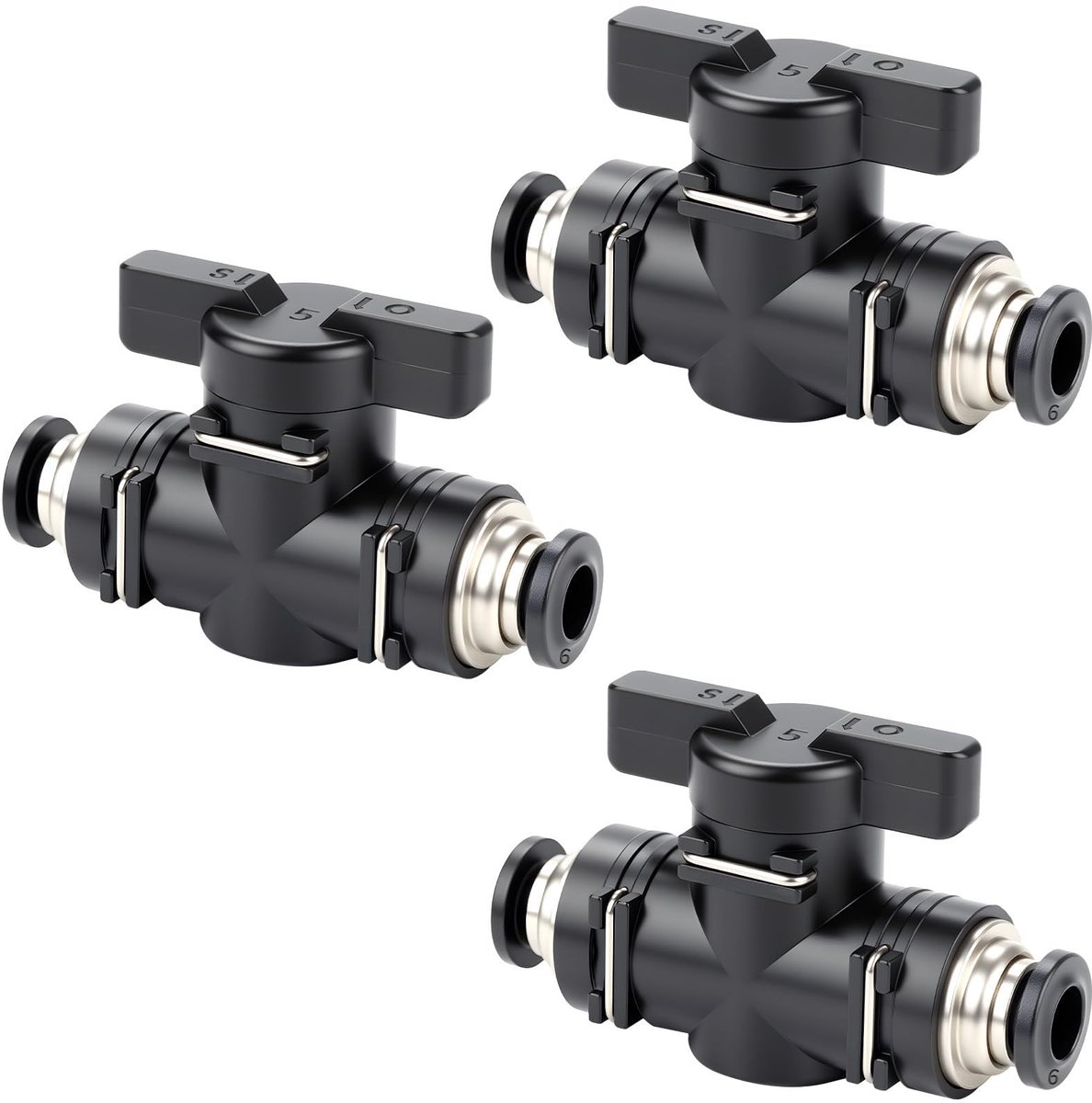Solidchoice - Set van 3 Pneumatische Aansluitstukken 6mm