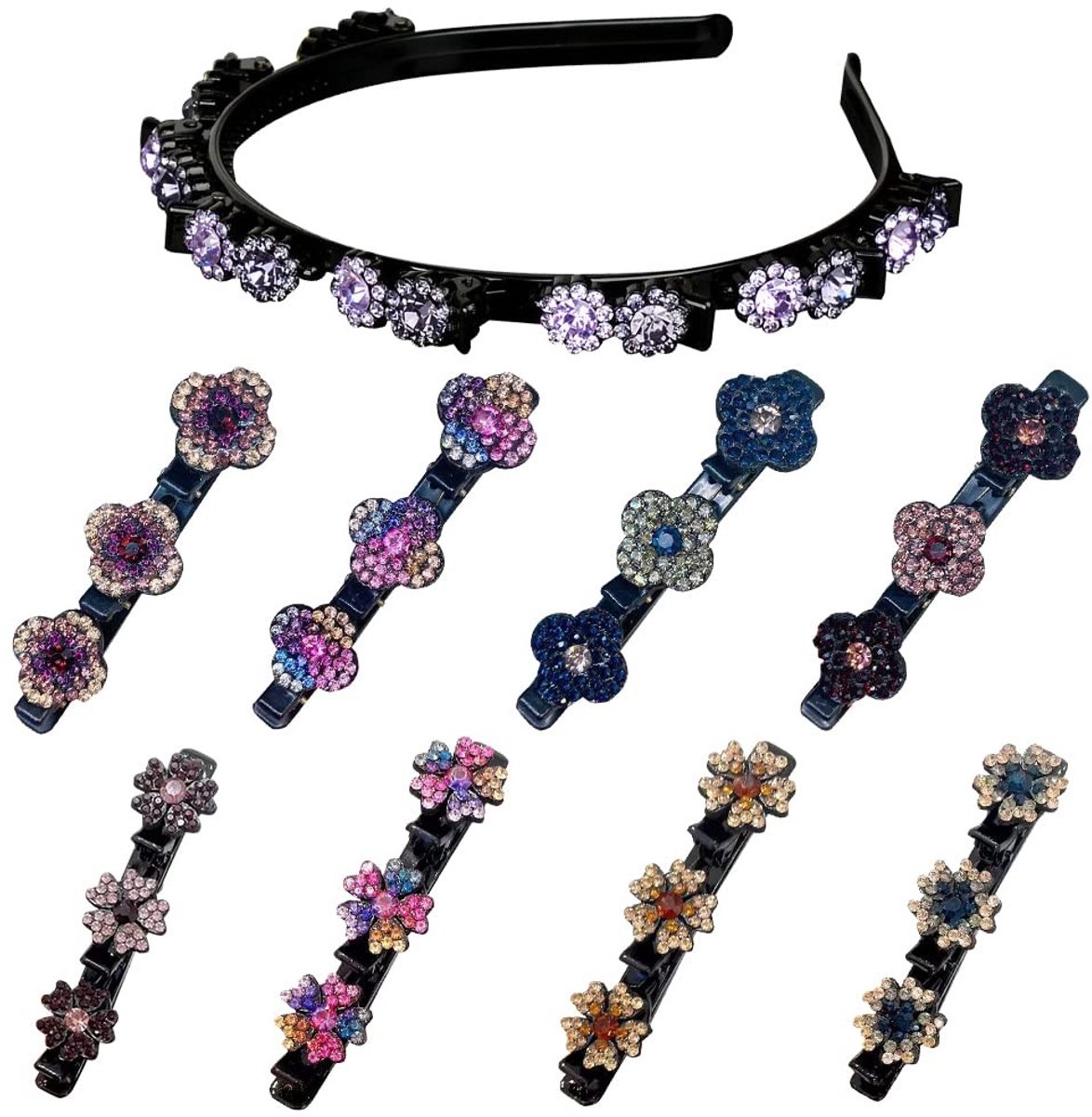 Solidchoice - Crystal Bloem Haarspeld met Glitter voor Dames