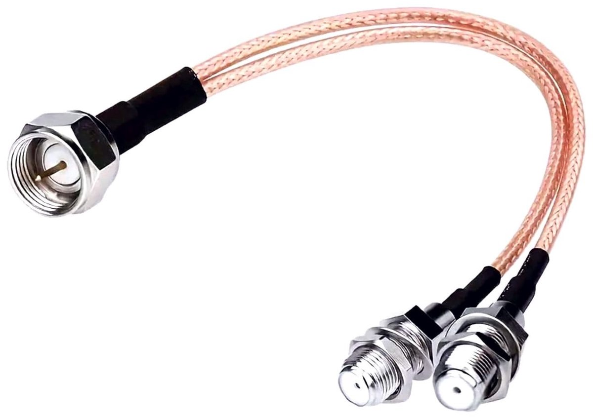 Solidchoice - Coaxiale Kabel Splitter 15 cm voor TV en Satellietontvanger