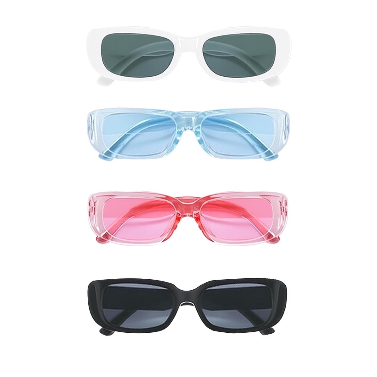 Solidchoice - Set van 4 Retro Zonnebrillen in Verschillende Kleuren