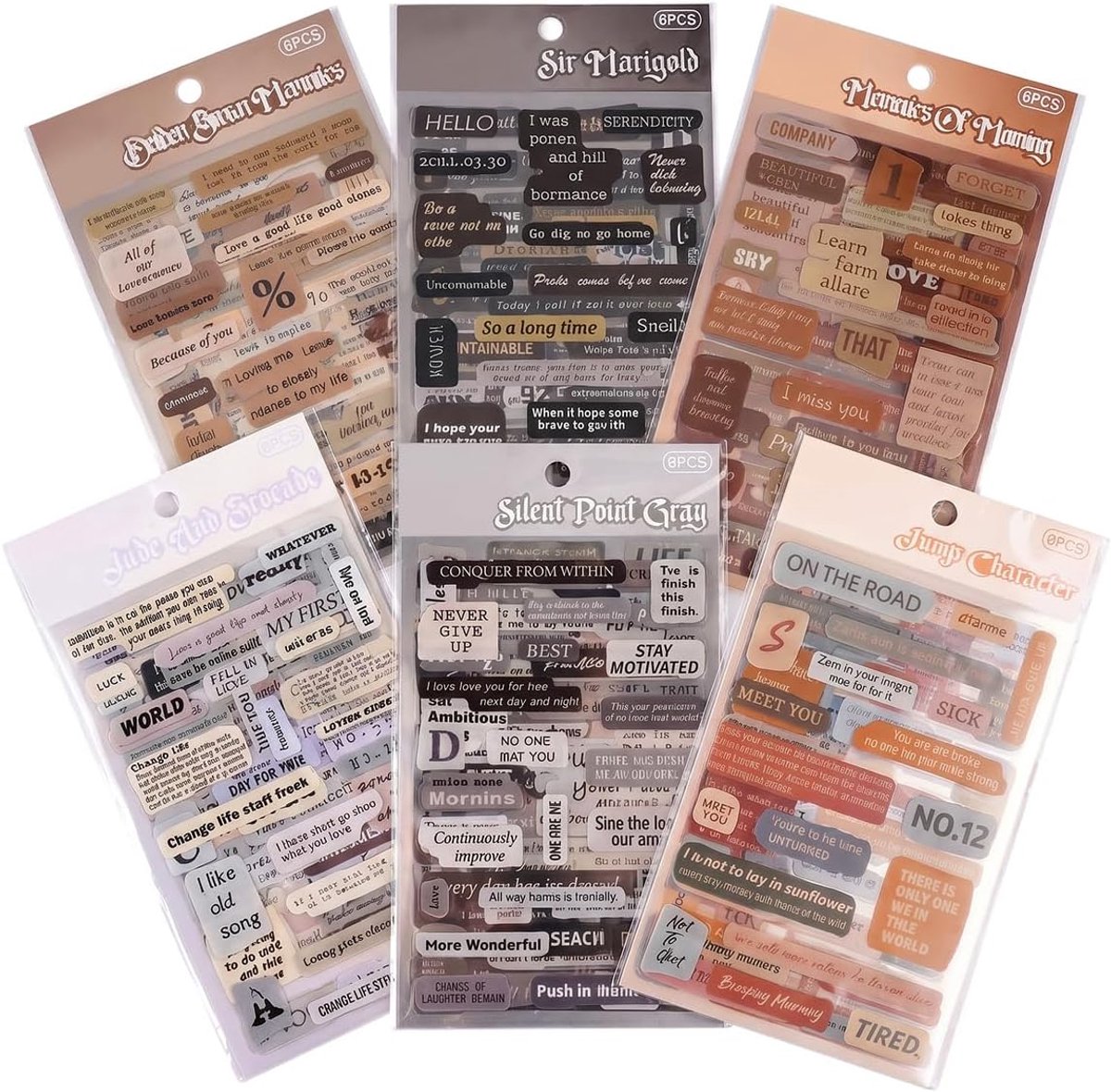 Scrapbooking stickerset 800 stuks - vintage stijl - waterdicht - perfect voor bullet journal - ShopVlot