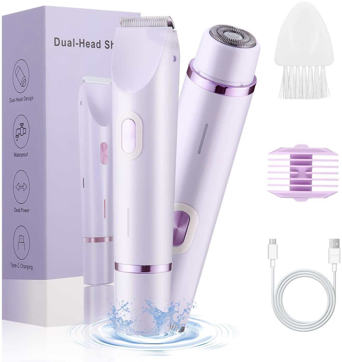 Solidchoice - 2-in-1 Draadloze Waterdichte Scheerapparaat voor Vrouwen
