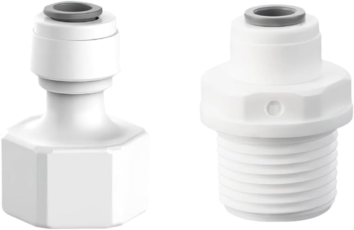 Wateraansluitadapter 1/4 Inch naar 1/2 Inch - Rechte verbinding - 2 stuks - Eenvoudige koppeling voor waterleidingen - ShopVlot
