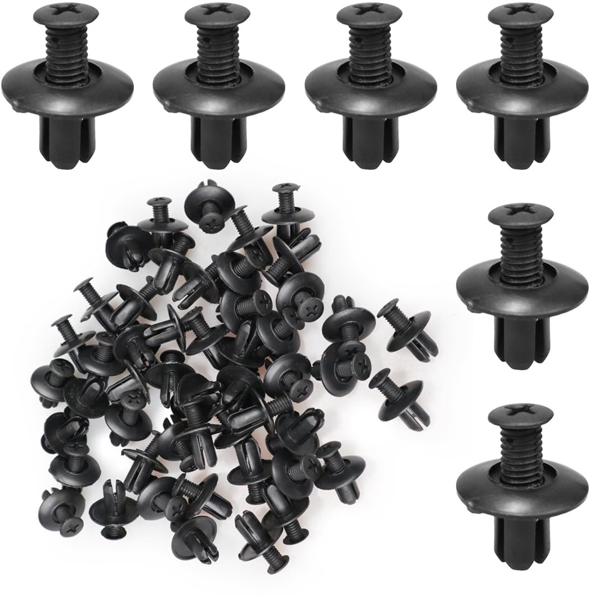 Plastic rivets 8 mm - set van 100 - universeel voor auto en motor - ideaal voor reparaties - ShopVlot