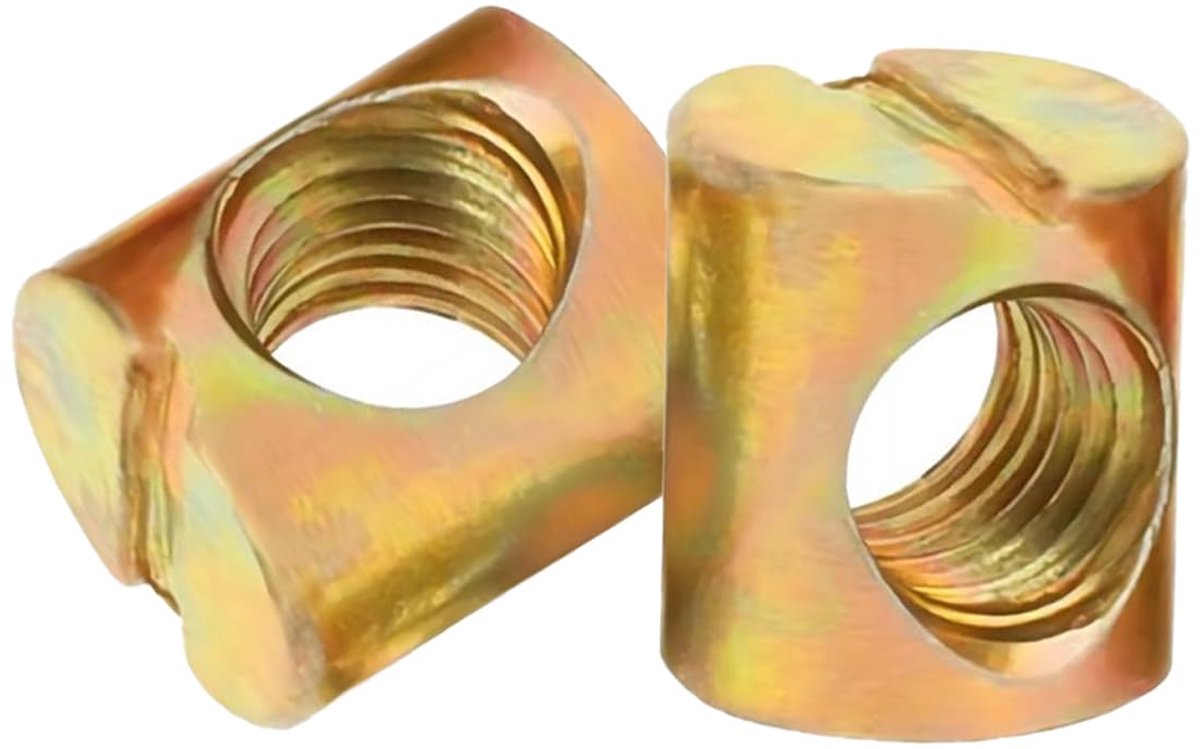 Meubelmoeren M6 - 11 mm enkelsleuf deuvelbouten - verzinkt koolstofstaal - sterk en corrosiebestendig - ShopVlot