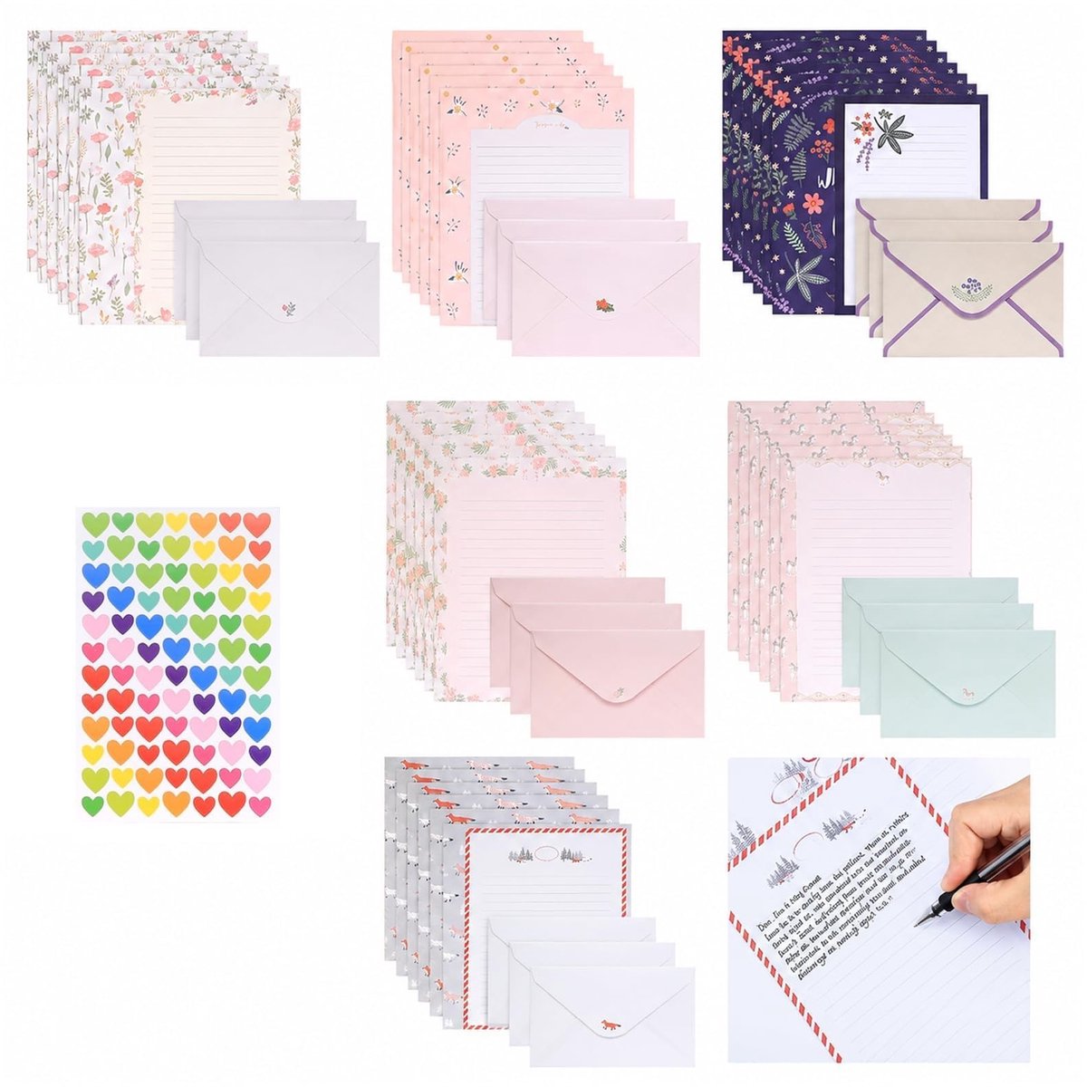 Solidchoice - Schrijfpapier en Enveloppen Set van 36 Stuks