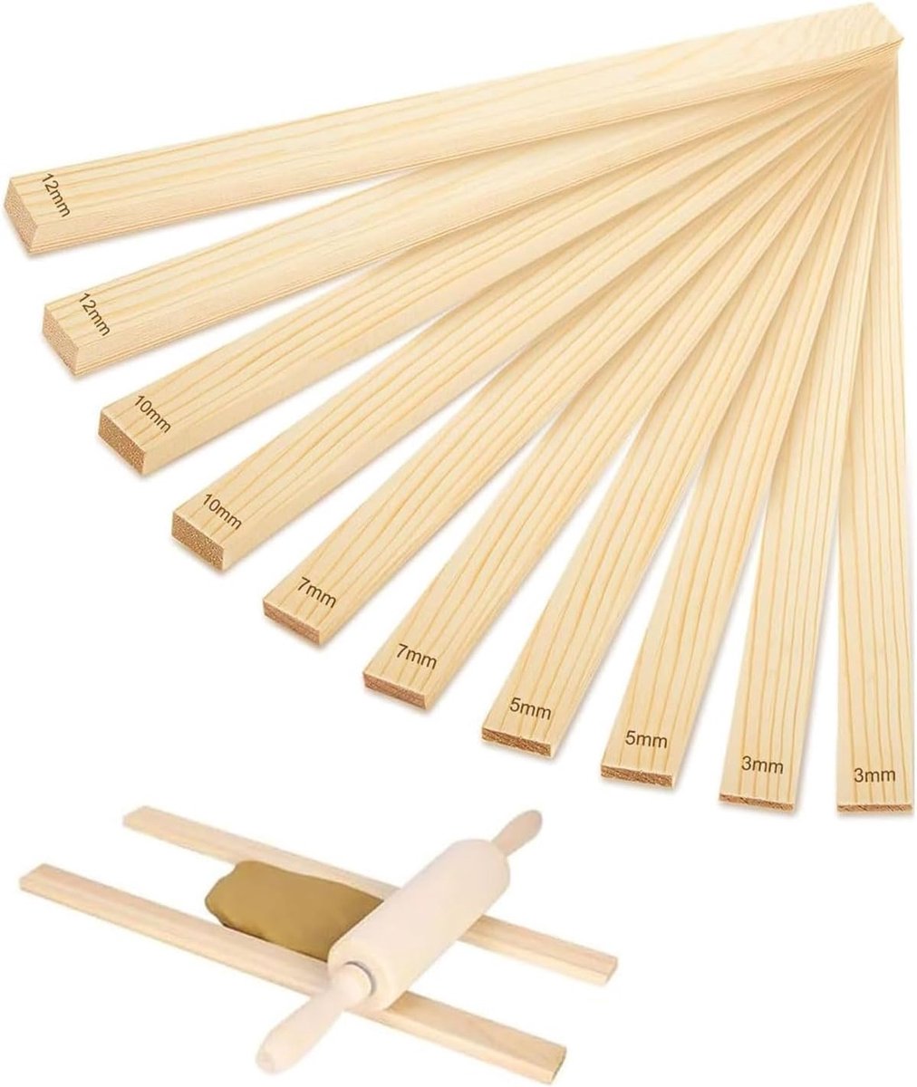 Potloodgereedschap set 10 stuks - Beukenhout - Voor keramische bewerking - Nauwkeurige ontwerpen - ShopVlot