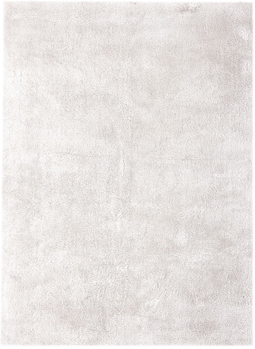 Padiro hoogpolig vloerkleed 80 x 150 cm - creme / off-white - scandi effen design - geschikt voor vloerverwarming - van polyester