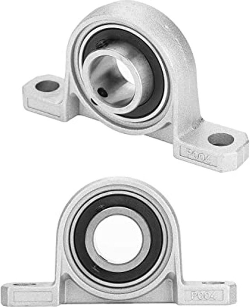 KP004 Behuizingsagers, 20 mm staande lagerset, lagerbok, zinklegering, golflagers, flenslagers, flenslagers, voor as-machine, 3D-printer