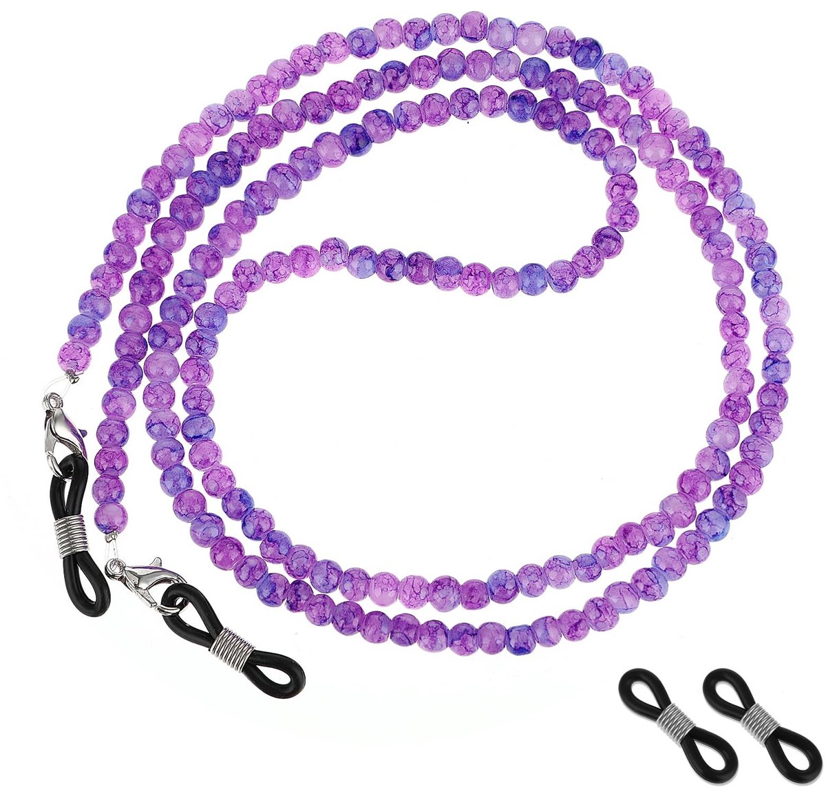 Solidchoice - Kleurrijke Glazen Ketting met Antislip Beugels voor Dames