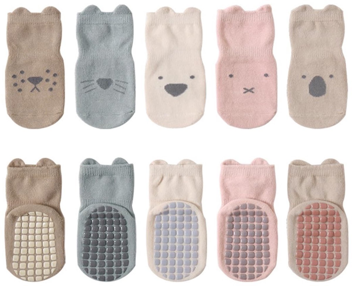 Solidchoice - Antislip Baby Sokken voor Kinderen (1-3 Jaar), 5 Pairs