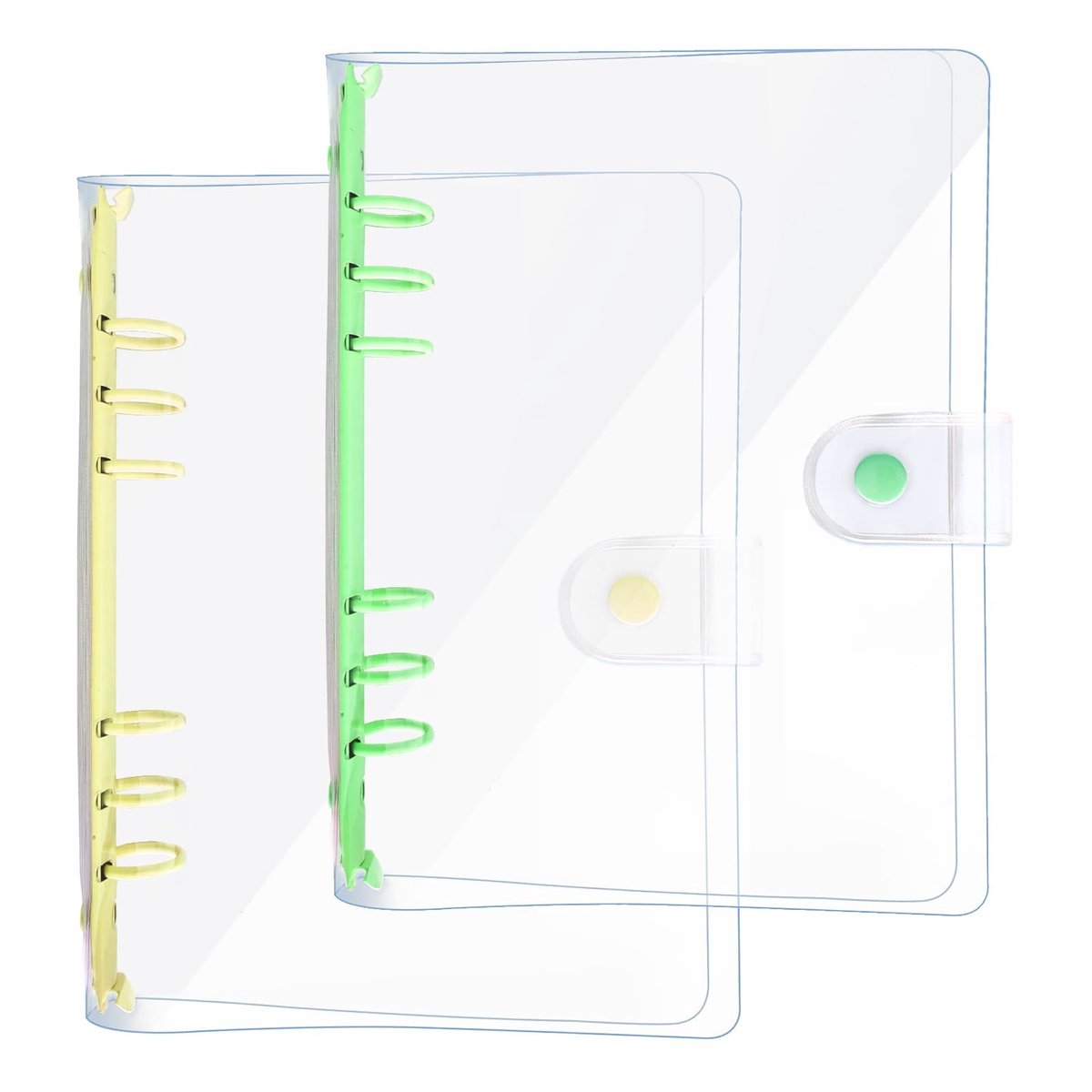 Solidchoice - Set van 2 Transparante PVC 6-Ring Binder Covers voor A5 Planner