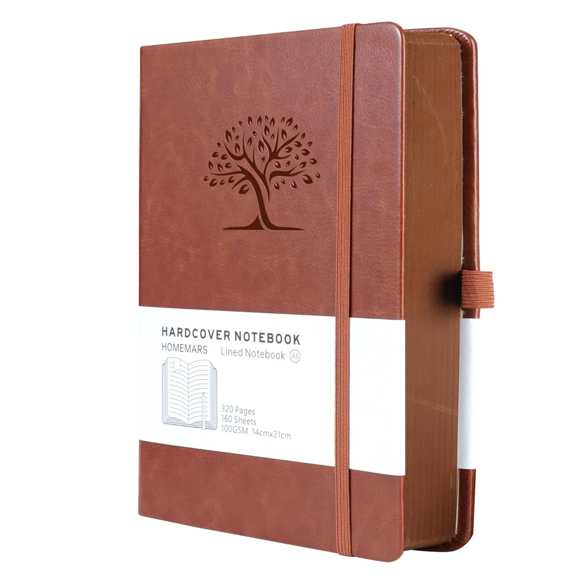 Solidchoice - A5 Notitieboek met Lederen Kaft en Embossed Ontwerp
