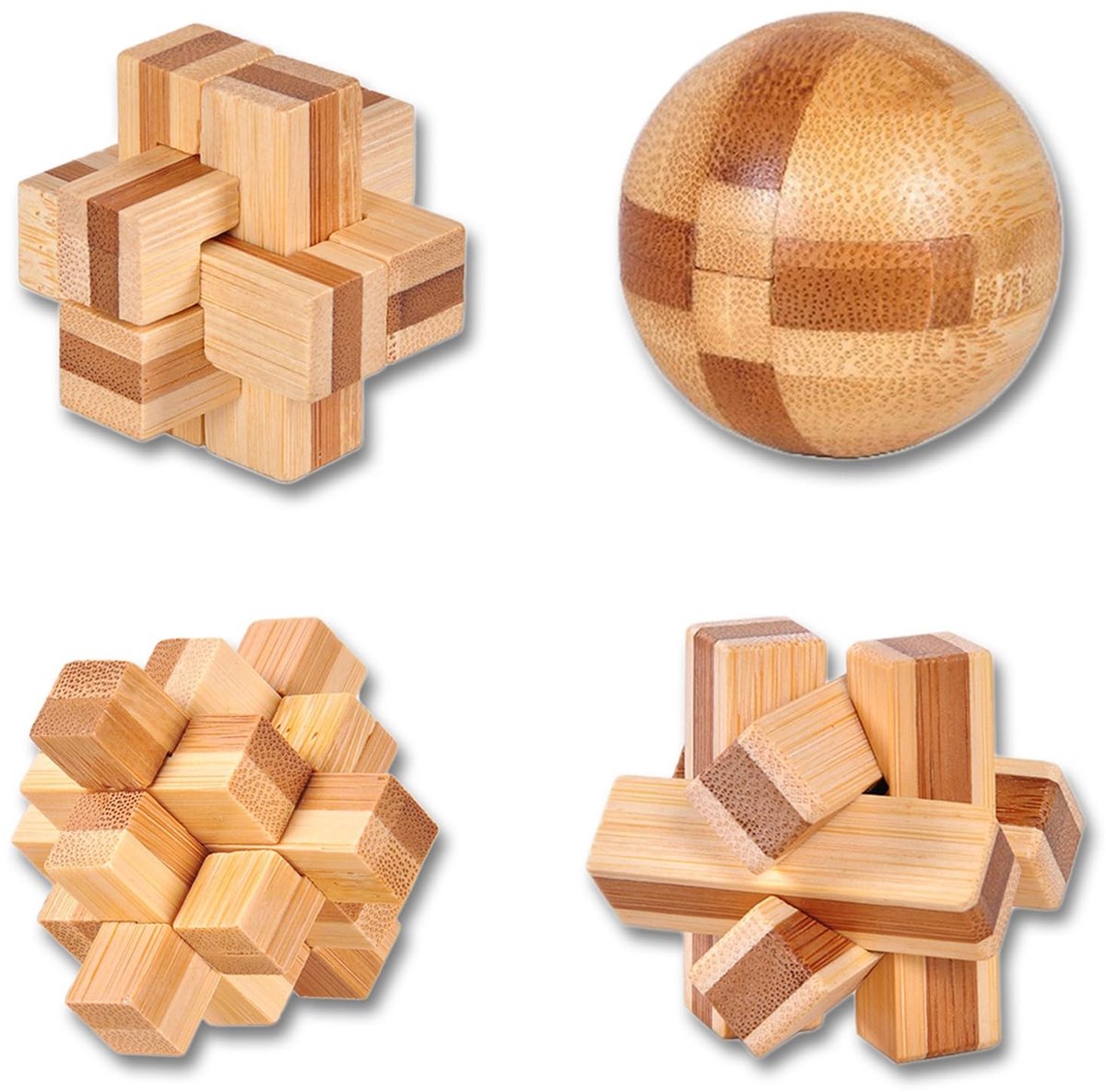 Solidchoice - Set van 4 Houten Puzzels voor Breintraining