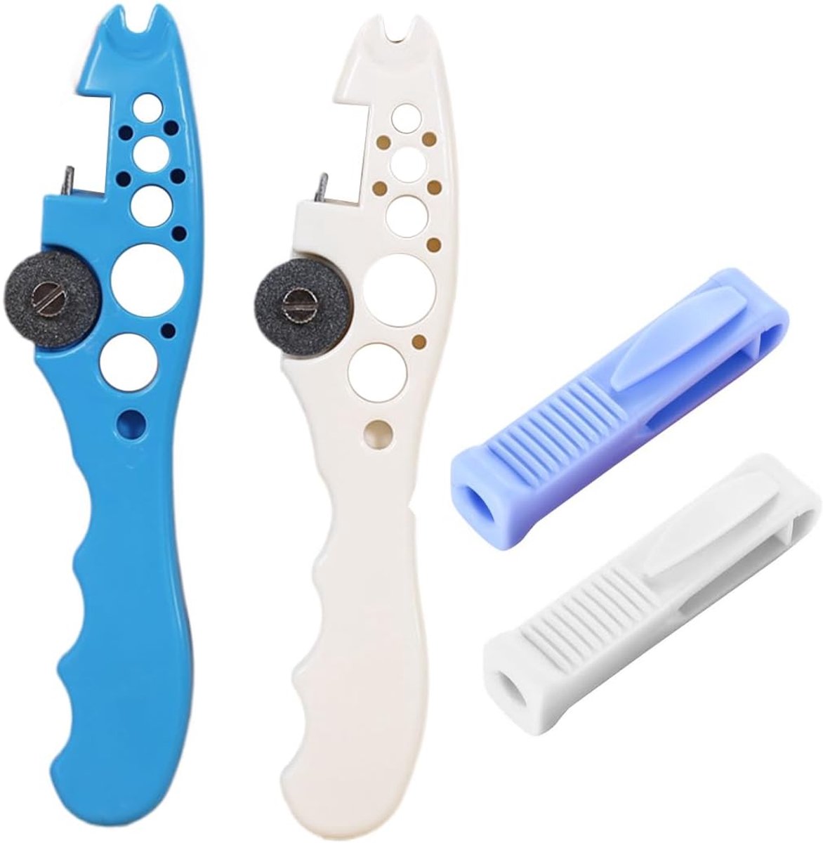 Set van 4 multifunctionele ampoule openers - blauw/wit - robuust ABS - ideaal voor medische toepassingen - ShopVlot