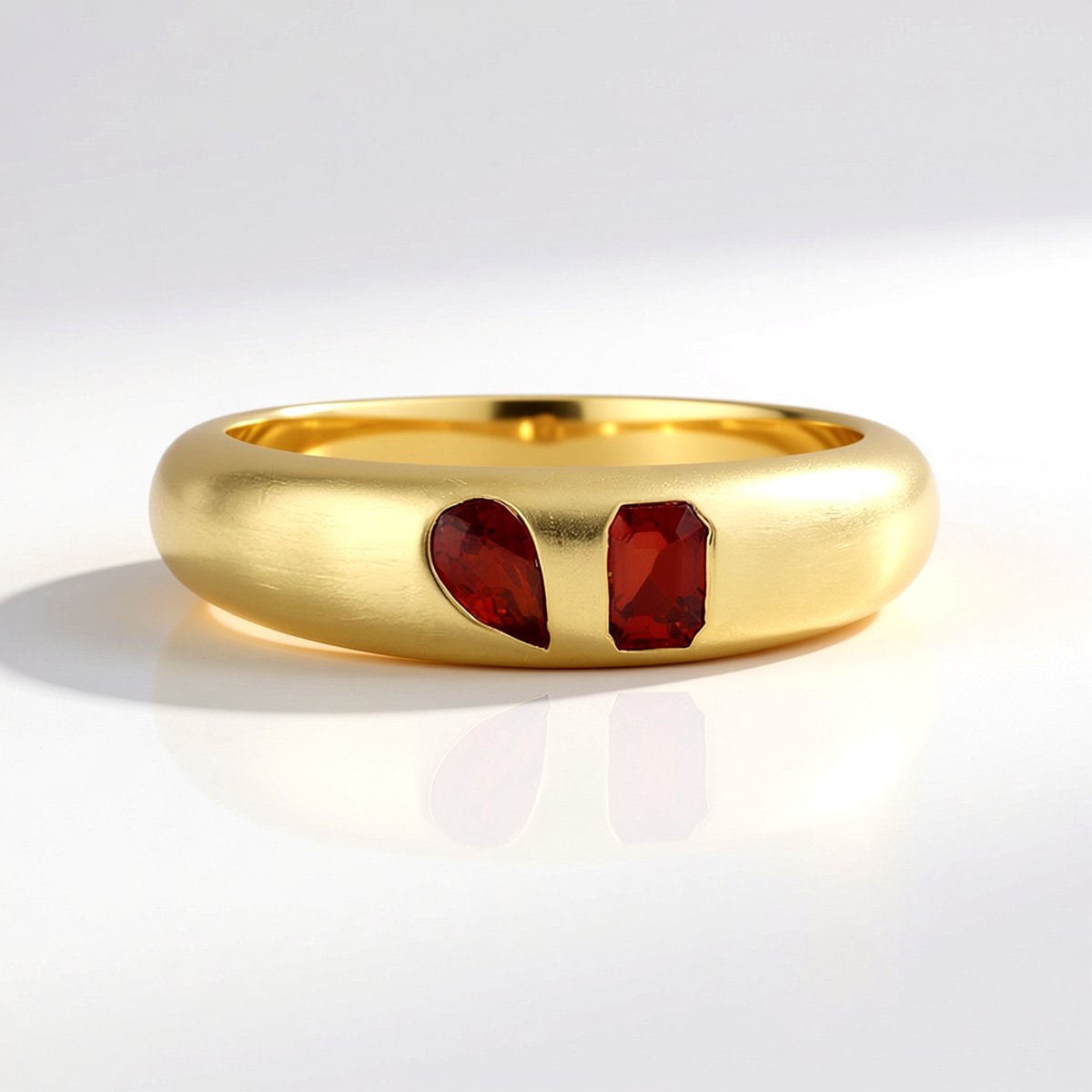 Cavill - Zilveren ring met 0,488 ct Tanzania robijn - 925 sterling zilver verguld - Peervormige en achthoek trap geslepen edelsteen ring